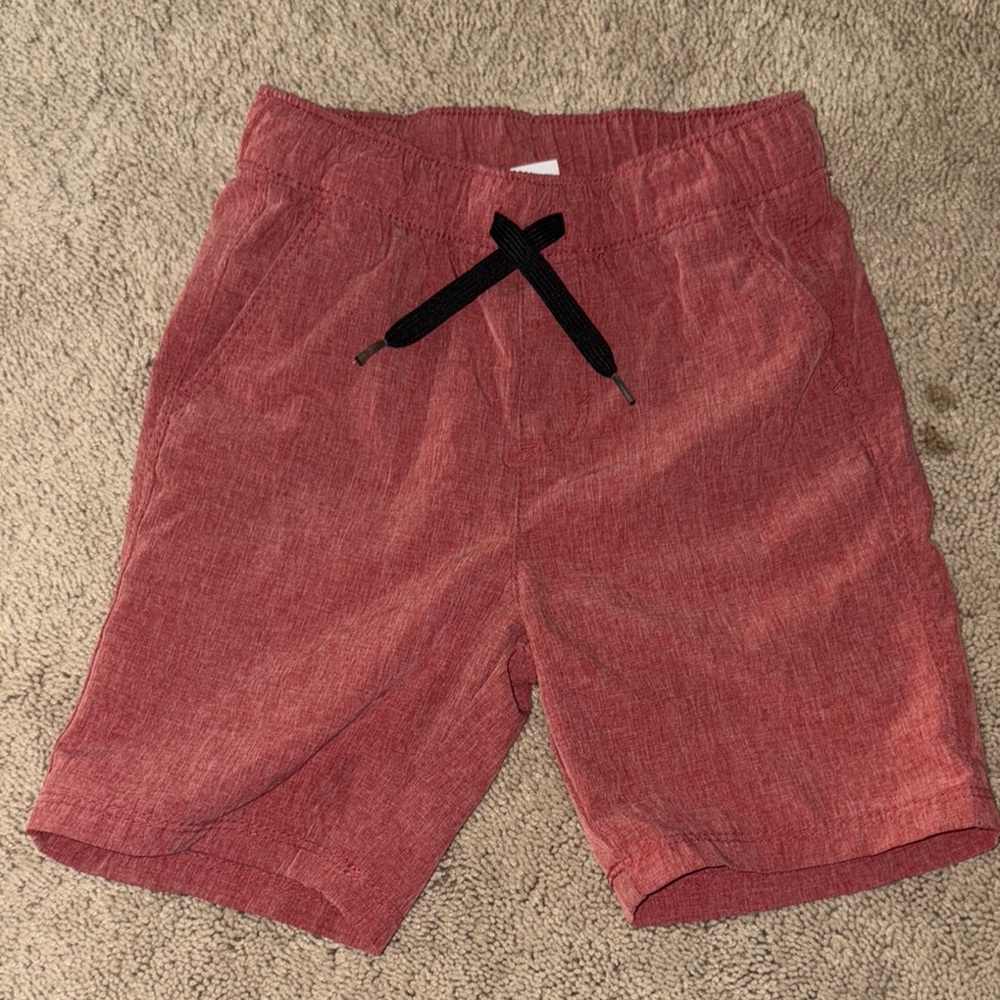 Red Athletic Shorts with Adjustable Waist